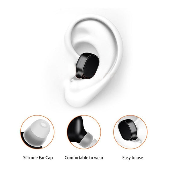 LESIRI X12 Bluetooth Headset Mini Wireless Earphone Portable USB Magnetic Charging Headset Sport Earbud Headset for iPhone(Rose Gold)