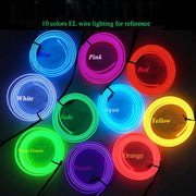 Flexible LED Light EL Wire String Strip Rope Glow Decor Neon Lamp USB Controlle 3M Energy Saving Mask Glasses Glow Line F277(Blue Light)