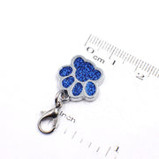 10 PCS Enamel Cat Dog  Bear Paw Prints Key Chain Jewelry Making(Light Blue)