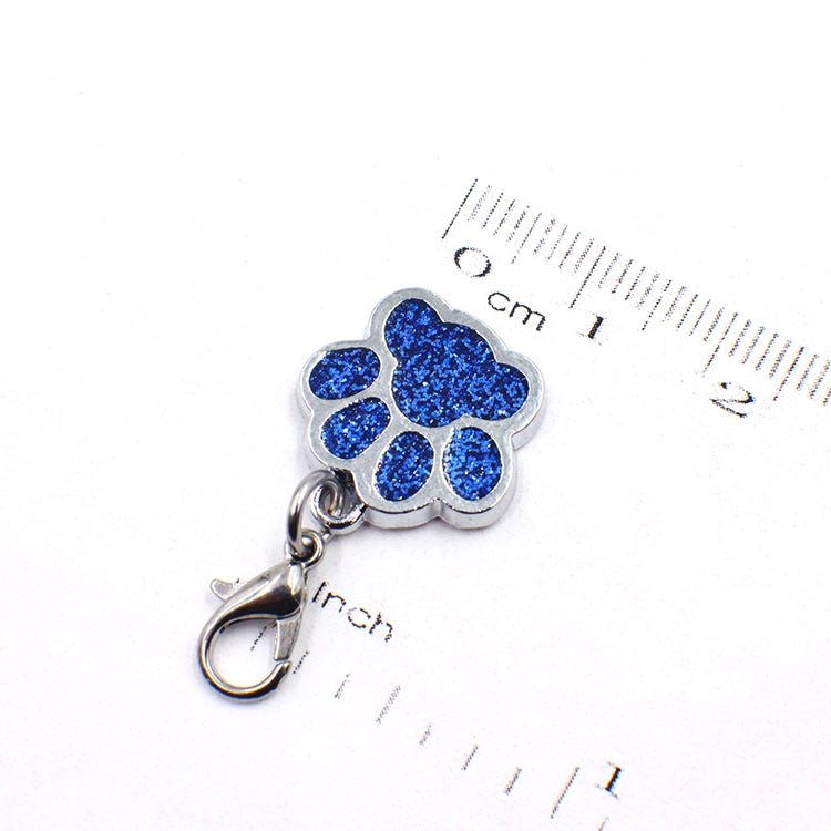 10 PCS Enamel Cat Dog  Bear Paw Prints Key Chain Jewelry Making(Light Green)