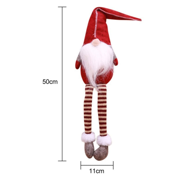 Cute Sitting Faceless Long-legged Elf Doll Christmas Decoration(Green)