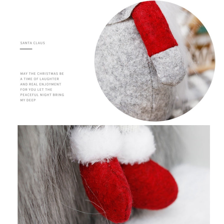 Cute Sitting Faceless Long-legged Elf Doll Christmas Decoration(Green)