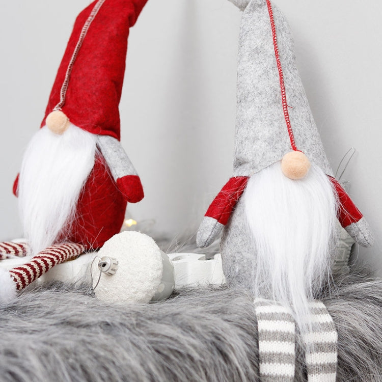 Cute Sitting Faceless Long-legged Elf Doll Christmas Decoration(Green)