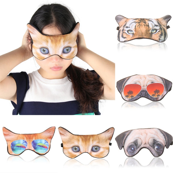 3D Eye Mask Shading Sleeping Cartoon Animal Printed Eye Mask(Glasses)