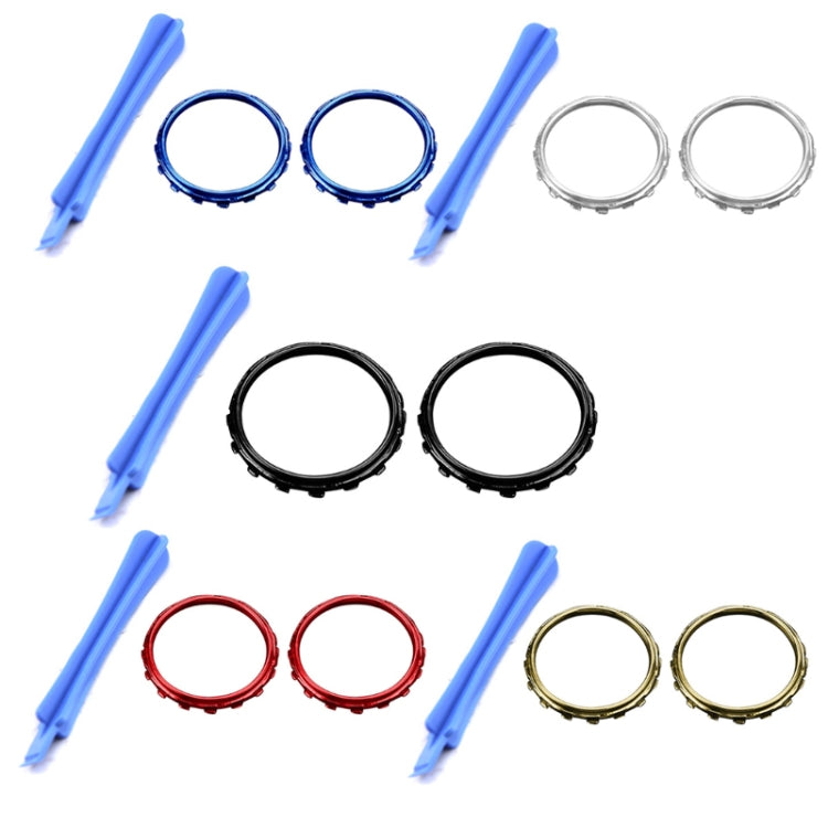 For Xbox One Elite 5pairs 3D Replacement Ring + Screwdriver Handle Accessories, Colour:Blue Plating