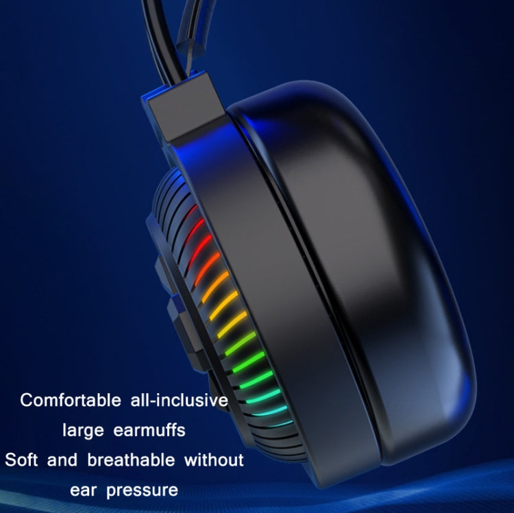 PANTSAN PSH-400 USB Computer Head-Mounted Luminous RGB Wired Headset, Specification:3.5mm Black