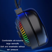 PANTSAN PSH-400 USB Computer Head-Mounted Luminous RGB Wired Headset, Specification:3.5mm White