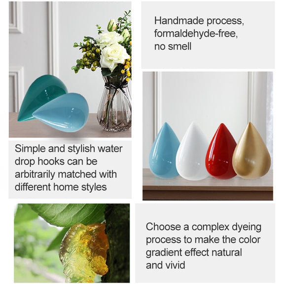 Creative Water Droplets Wall Hooks Home Decoration Resin Mural 3D Coat Hook Single Hooks Wall Hanger, Size:Small Size(White)