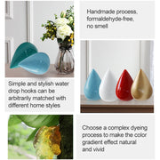 Creative Water Droplets Wall Hooks Home Decoration Resin Mural 3D Coat Hook Single Hooks Wall Hanger, Size:Small Size(Green)
