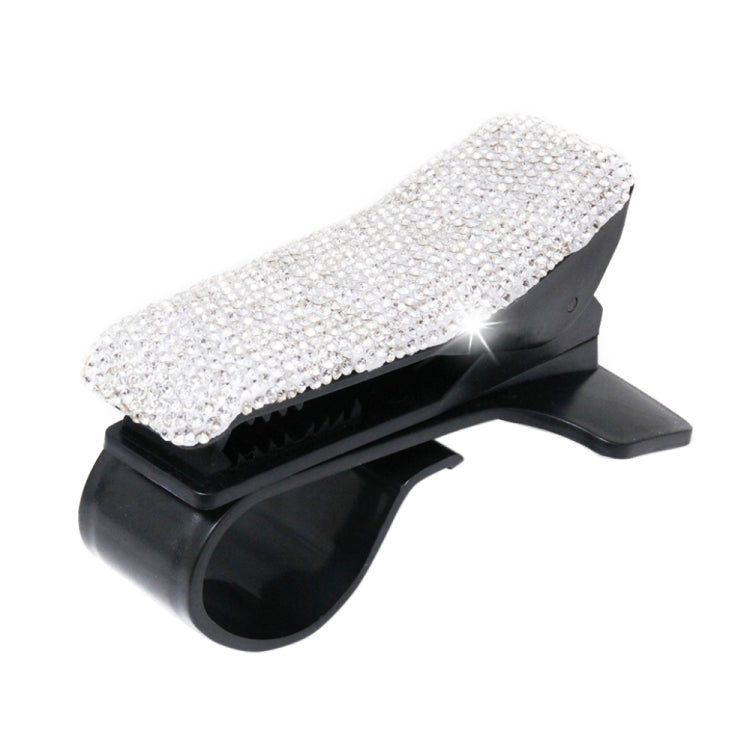 Diamond Car Phone Holder 360 Degree Rotating Creative Car Dashboard Mobile Holders(White)