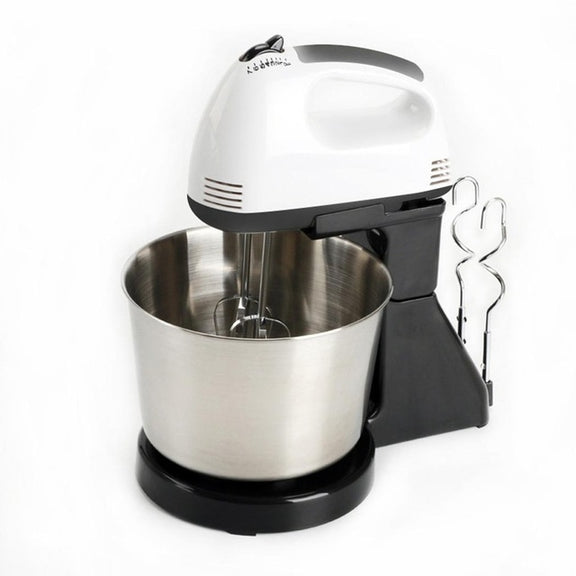 Portable Blender Electric Dough Cake Mixer Egg Whisk  Baking Whipping Cream Machine EU  Plug (Black)