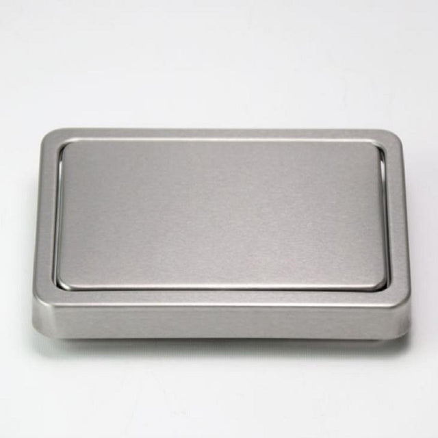 Embedded Type Stainless Steel Swing Cover Flip Kitchen Countertop Trash Can Lid  Cap, Size:Square 16.2x22.7cm(Silver)