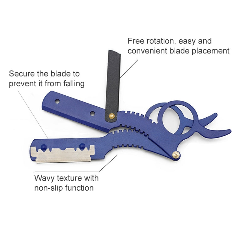 Stainless Steel Vintage Razor Thumb Razor(Blue)