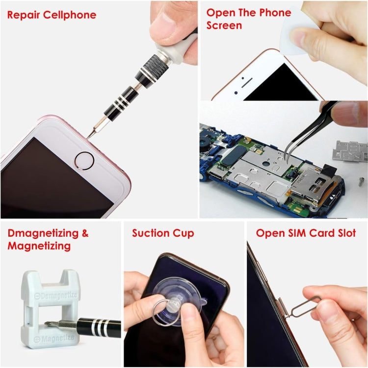 110 in 1 Magnetic Plum Screwdriver Mobile Phone Disassembly Repair Tool(Black)