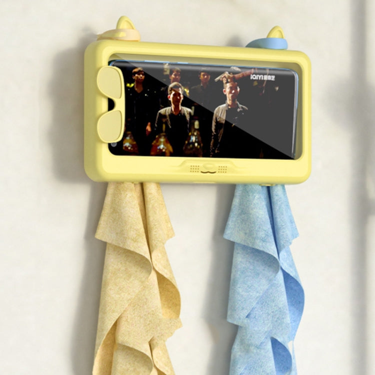 Bathroom Water-resistant Mobile Phone Holder Bathing Watch TV Removable Touch Screen Phone Case(White)