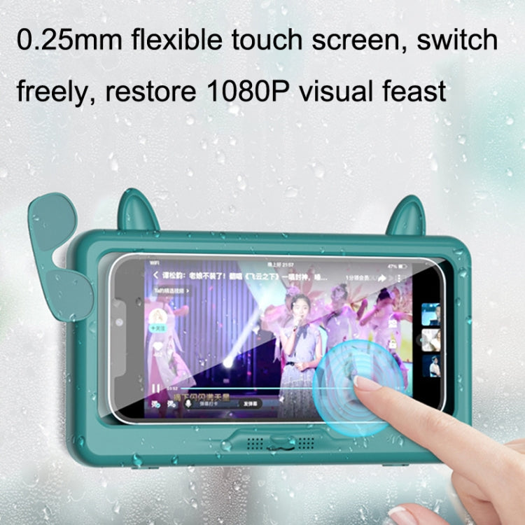 Bathroom Water-resistant Mobile Phone Holder Bathing Watch TV Removable Touch Screen Phone Case(White)