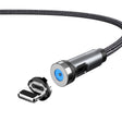 CC56 8Pin Magnetic Interface Dust Plug Rotating Data Charging Cable, Cbale Length: 2m(Black) - Charging Cable & Head by PMC TechLife | Online Shopping South Africa | PMC TechLife