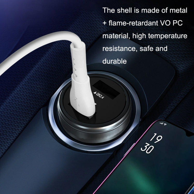 QIAKEY GX789 Dual USB Fast Charge Car Charger(Black)