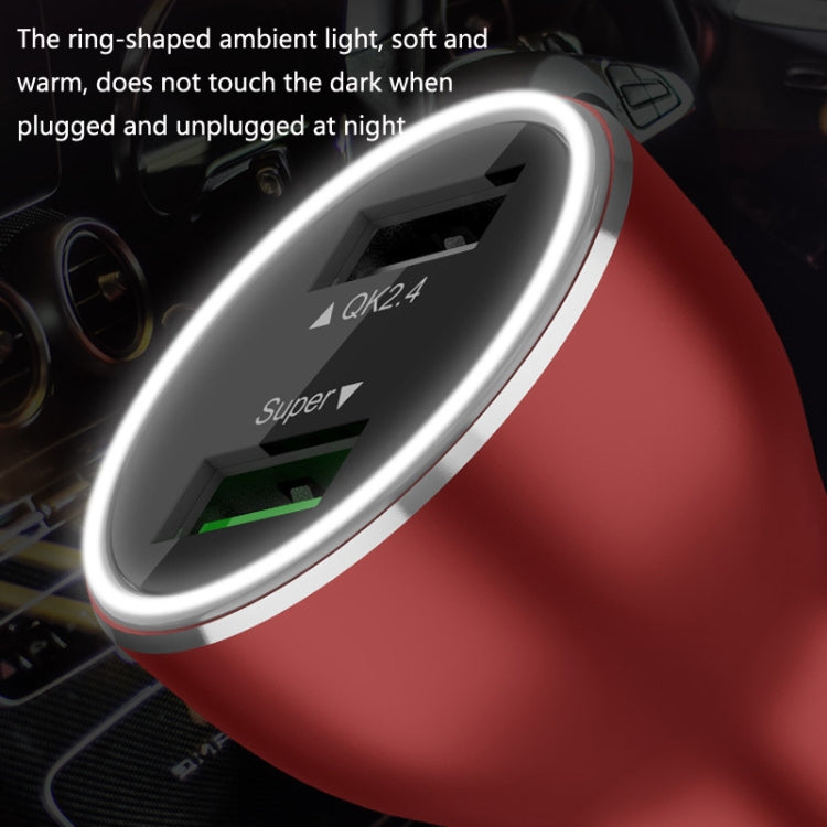 QIAKEY QK739 Dual Ports Fast Charge Car Charger(Black)