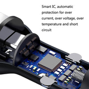 QIAKEY QK506L Dual Ports Fast Charge Car Charger(Black)