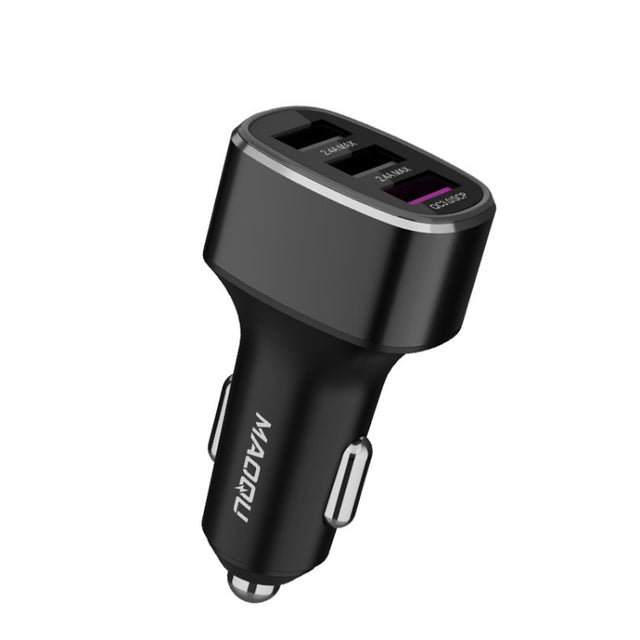 QIAKEY GT680 3 USB Ports Fast Charge Car Charger(Black)