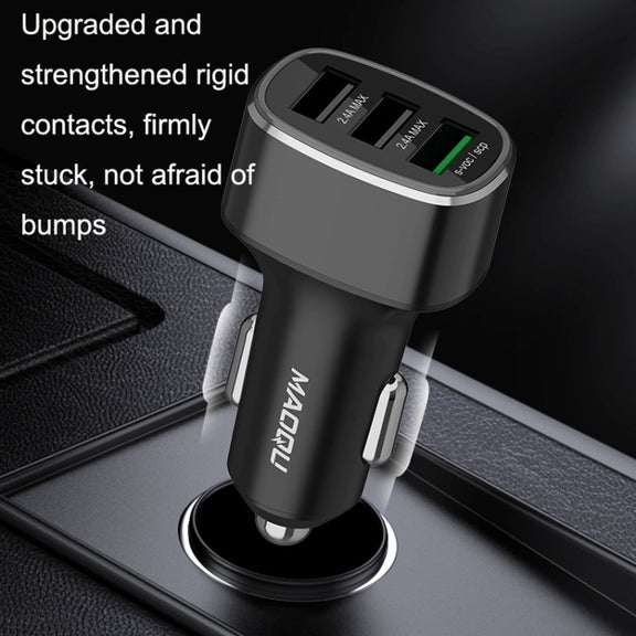 QIAKEY GT680 3 USB Ports Fast Charge Car Charger(Gray)