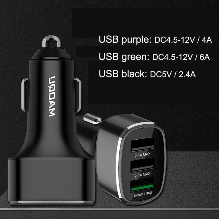 QIAKEY GT680 3 USB Ports Fast Charge Car Charger(Gray)