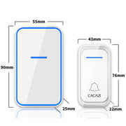 CACAZI A68-2 One to Two Wireless Remote Control Electronic Doorbell Home Smart Digital Wireless Doorbell, Style:EU Plug(White)