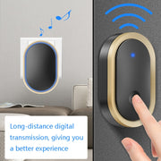 CACAZI A99 Home Smart Remote Control Doorbell Elderly Pager, Style:EU Plug(Black)