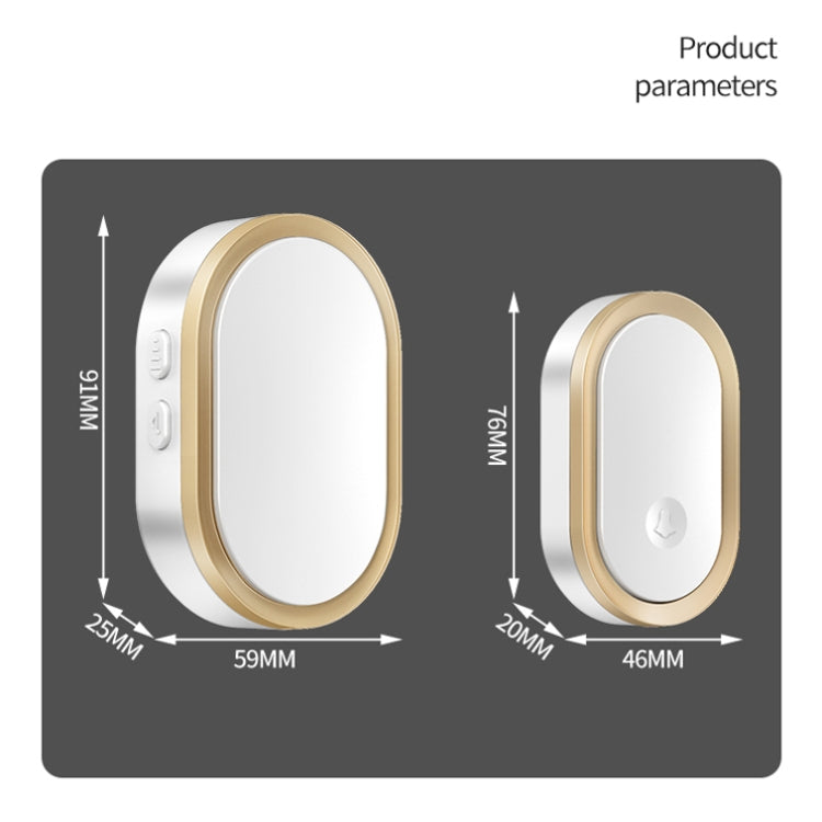 CACAZI A99 Home Smart Remote Control Doorbell Elderly Pager, Style:EU Plug(Black)
