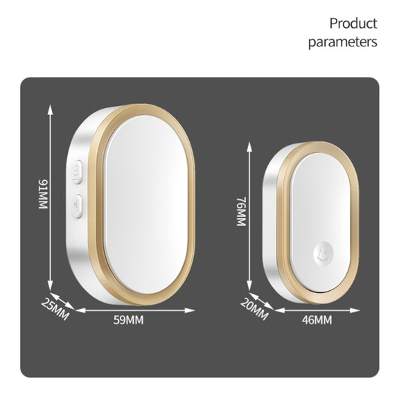 CACAZI A99 Home Smart Remote Control Doorbell Elderly Pager, Style:EU Plug(Black)