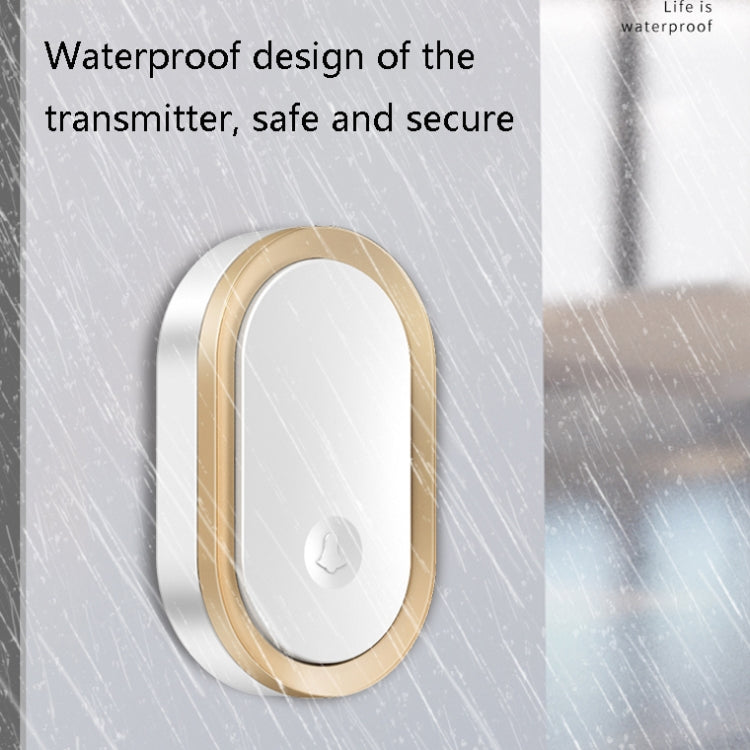 CACAZI A99 Home Smart Remote Control Doorbell Elderly Pager, Style:EU Plug(Golden)