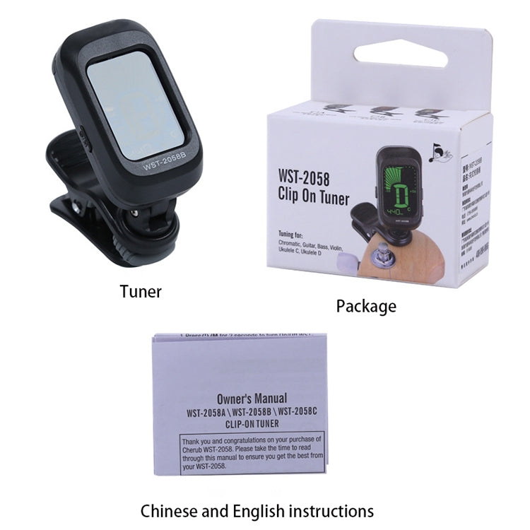 Little Angel WST-2058B Guitar Capo Electronic Tuner, Size:5��3.7��2.7cm(Black)