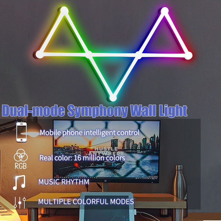 JSK-P22 Smart RGB Mosaic Light Rhythm Light Support Amazon Alexa / Google Assistant /DuerOS US Plug(Black)