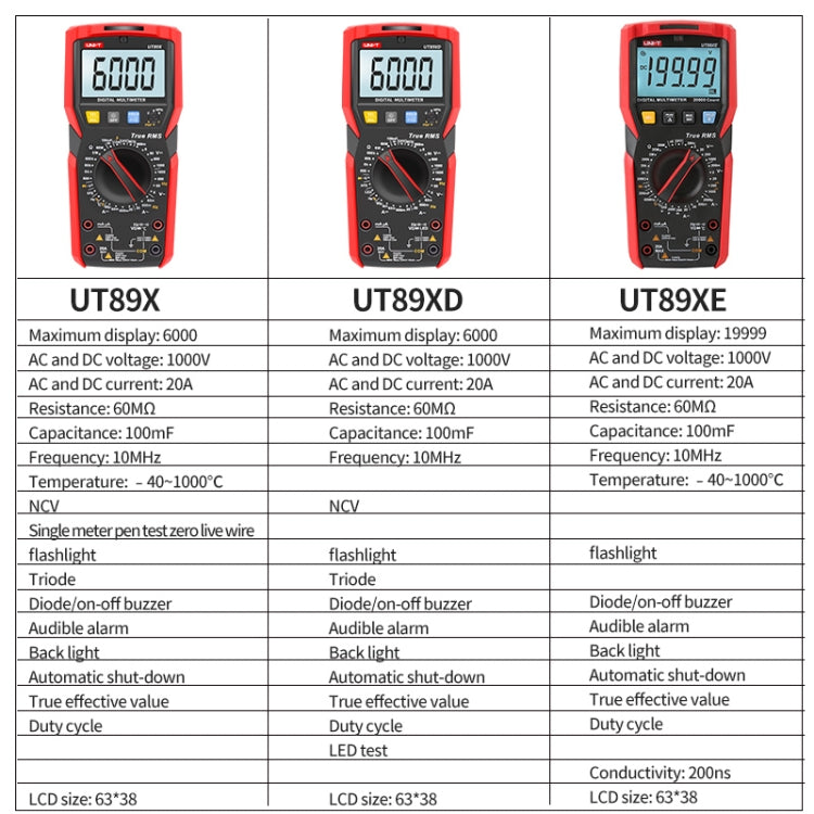 UNI-T UT89X Digital High-Precision Multimeter Digital Display Multi-Meter