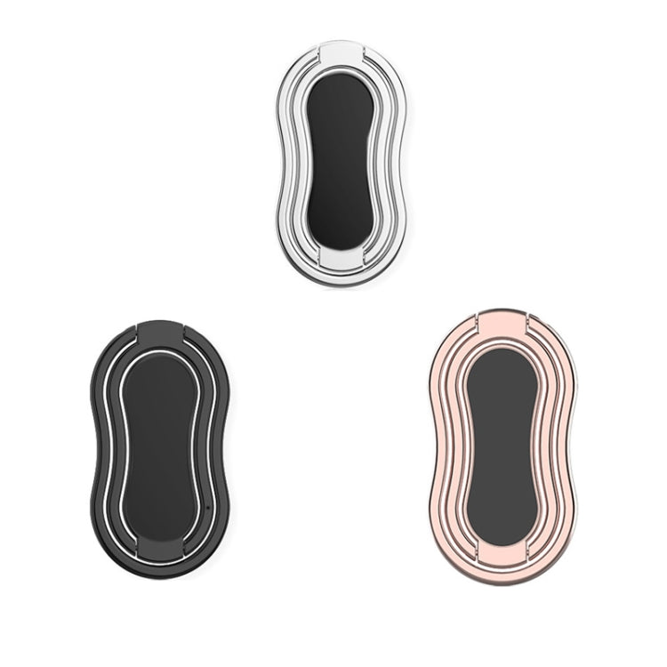Metal Car Mobile Phone Folding Bracket Ring Buckle Paste Bracket,Style: Gourd(Silver)