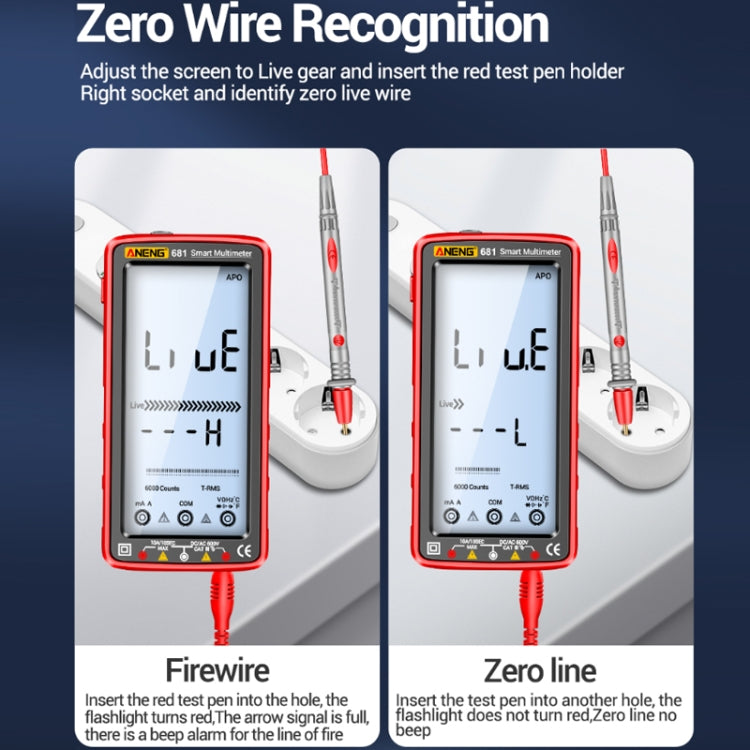 ANENG 681 LCD Digital Display Screen Smart Automatic Range Rechargeable Multimeter(Red)