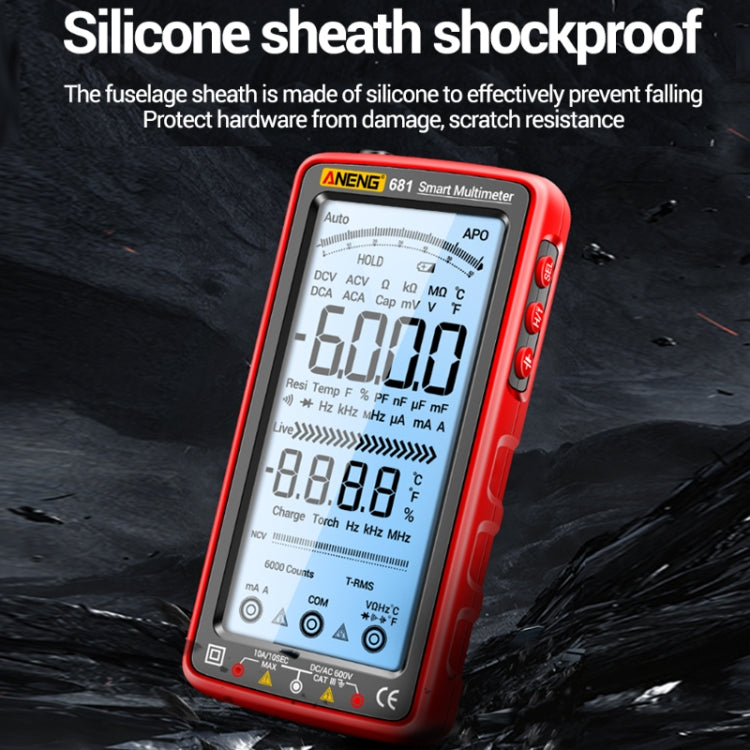 ANENG 681 LCD Digital Display Screen Smart Automatic Range Rechargeable Multimeter(Red)