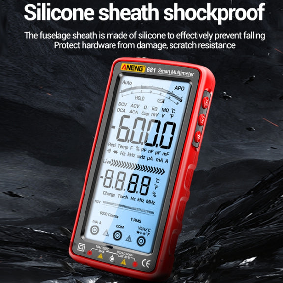 ANENG 681 LCD Digital Display Screen Smart Automatic Range Rechargeable Multimeter(Red)