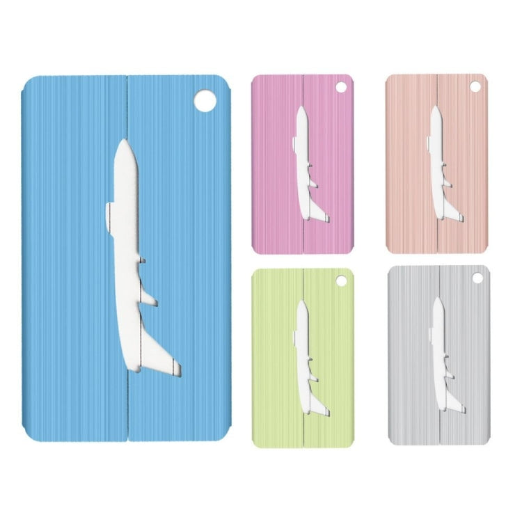Brush Aluminum Luggage Tag Luggage Boarding Pass Check Tag(Blue)