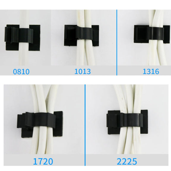 100 PCS Y-1316 Adjustable Self-Adhesive Wire Fixing Cable Organizer (Black)