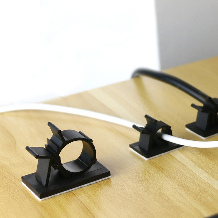 100 PCS Y-0810 Adjustable Self-Adhesive Wire Fixing Cable Organizer (White)