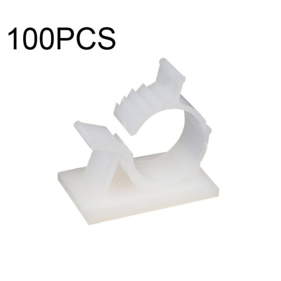 100 PCS Y-1720 Adjustable Self-Adhesive Wire Fixing Cable Organizer(White)