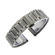 14mm Steel Bracelet Butterfly Buckle Five Beads Unisex Stainless Steel Solid Watch Strap, Color:Black