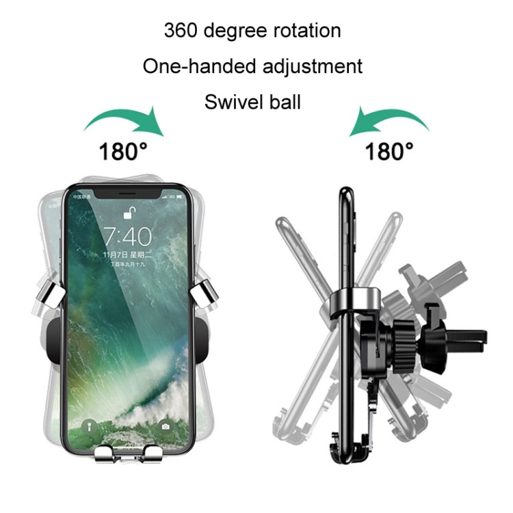 650 Vehicle-mounted Mobile Phone Gravity Bracket Air Outlet Navigation Holder, Color:Black