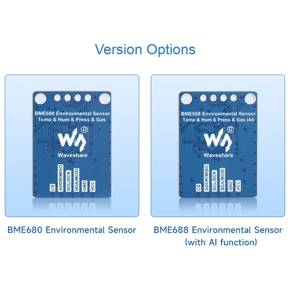 Waveshare BME688 Environmental Sensor Supports Temperature / Humidity / Barometric Pressure / Gas Detection