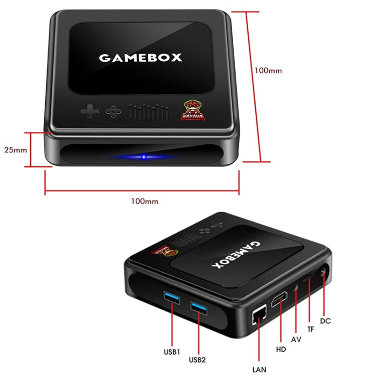GD10 32G Built-In 10000+ Games Dual System Set-Top Box 3D Home 4K HD  TV Game Console Box US Plug(White)