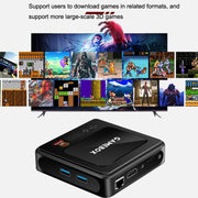 GD10 64G Built-In 30000+ Games Dual System Set-Top Box 3D Home 4K HD  TV Game Console Box EU Plug(Black)