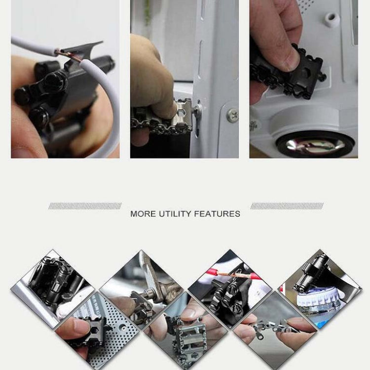 Multifunctional Stainless Steel Outdoor Survive Tool Bracelet for Men(Wide Black)