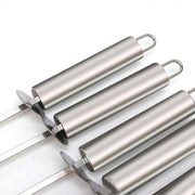 5 PCS Barbecue Pin With Handle BBQ Stainless Steel Grill Skewer Grill Pin With Heat-proof Handle